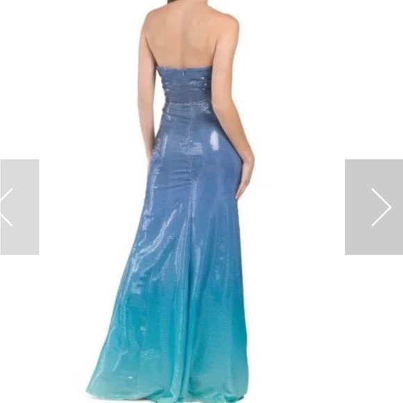 Rene Ruiz Blue Mermaid Dress size 10 - Picture 2 of 8